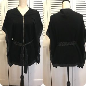 Thalia Sodi sweater cape with tie.